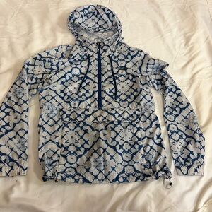 NORTH FACE tie dye windbreaker windwall lightweight packable Jacket white blue S